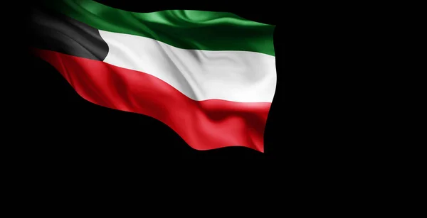 Flagge Kuwaits Schwenkend Illustration — Stockfoto