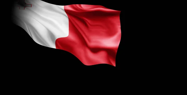 Renderelés Egy Lengő Zászló Málta — Stock Fotó