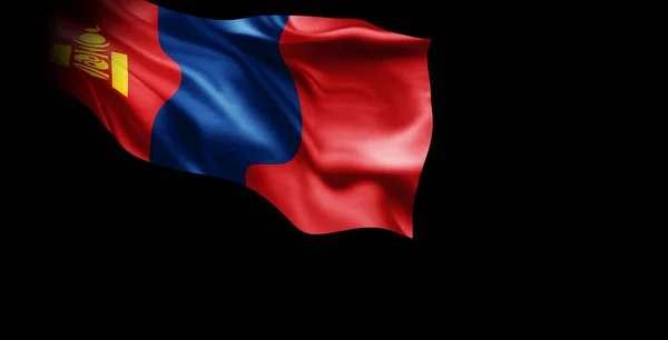 Flag Mongolia Waving Wind Rendering — Stock Photo, Image