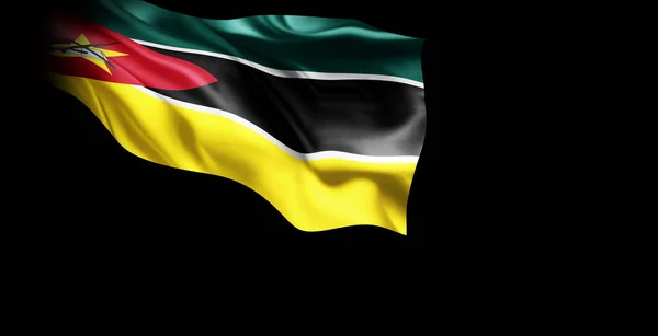Размахивая Флагом Мозамбика Иллюстрация — стоковое фото