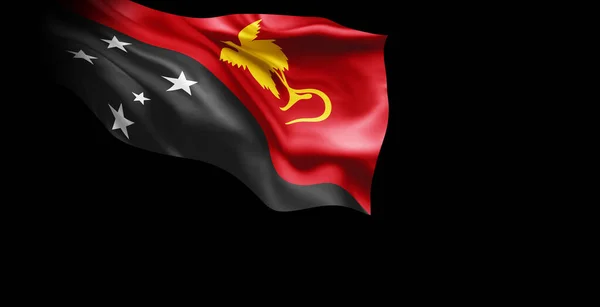Rendering National Flag New Guinea Waving Wind — Stock Photo, Image