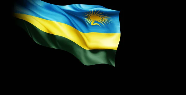 Drapeau Rwanda Agitant Dans Vent Illustration — Photo