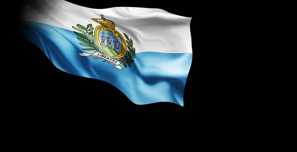 Acenando Bandeira Estado San Marino — Fotografia de Stock