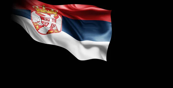 Wapperende Vlag Van Het Land Servië — Stockfoto