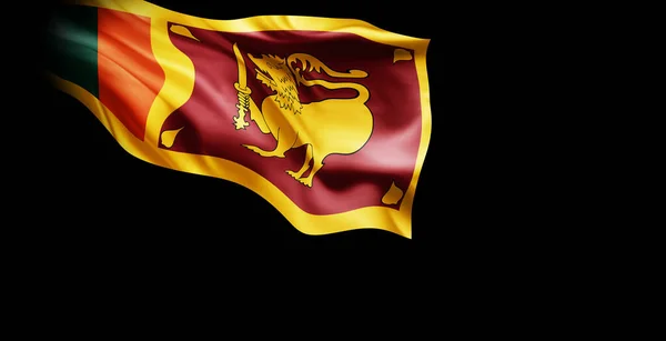 Rendering Waving Flag Sri Lanka — Stock Photo, Image