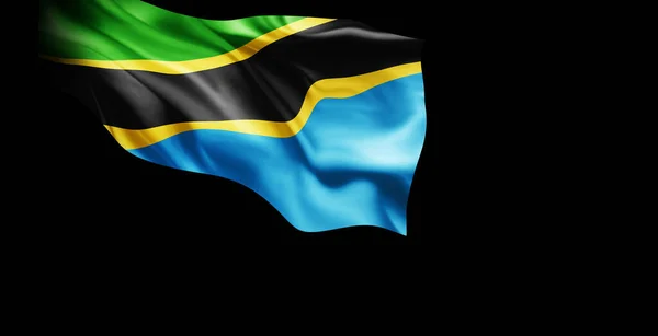 Размахивая Флагом Танзании Иллюстрация — стоковое фото