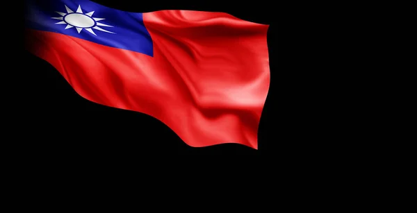 Flag Taiwan Waving Wind Rendering — Stock Photo, Image