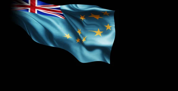 Tuvaluova Vlajka Vlála Větru Ilustrace — Stock fotografie