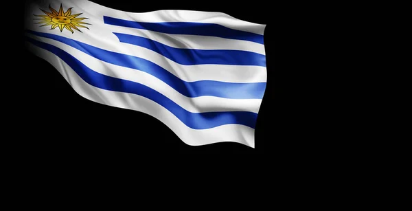 Размахивая Флагом Страны Уругвай Иллюстрация — стоковое фото