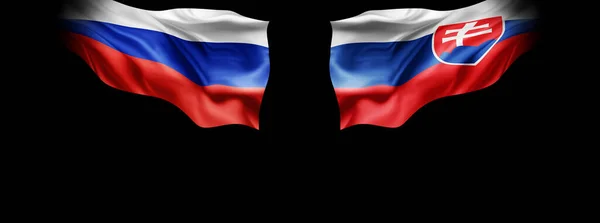 Rusland Slowakije Vlag Van Zijde Illustratie — Stockfoto