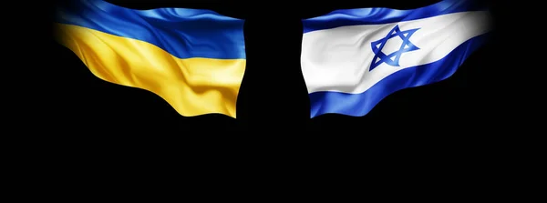 Україна Ізраїль Прапор Шовку Ілюстрація — стокове фото