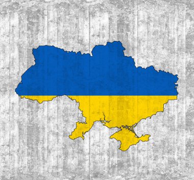 Metinleriniz veya resimleriniz için kopyalanmış Ukrayna haritası ve duvar arkaplanı - 3B illüstrasyon