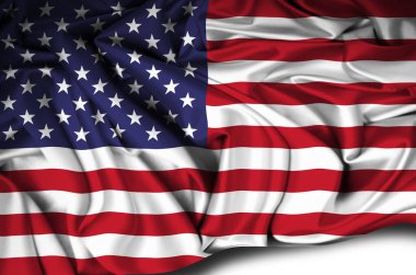 Amerika Birleşik Devletleri bayrağı sallayarak
