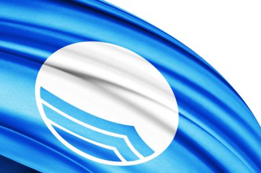 Mavi dalgalı ulusal bayrak 3D illüstrasyon