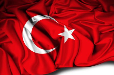 Türkiye bayrağını ipek, üç boyutlu resimle sallıyor