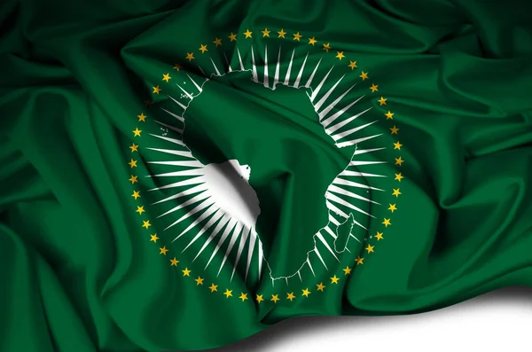 Африканский Союз Размахивает Флагом Иллюстрации — стоковое фото