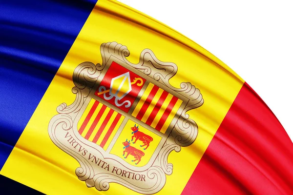 Andorra Ondeando Bandera Nacional Ilustración —  Fotos de Stock