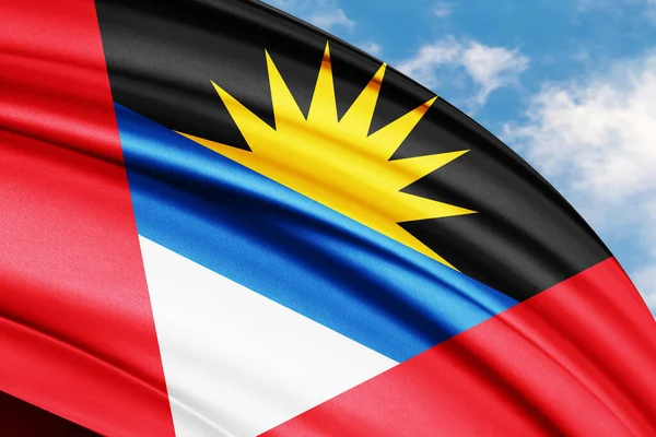 Antigua Waving National Flag Illustration — Stock Photo, Image