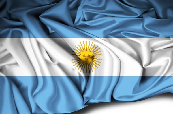 Аргентина Размахивает Национальным Флагом — стоковое фото