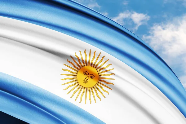 Argentina Mává Národní Vlajkou Ilustrace — Stock fotografie