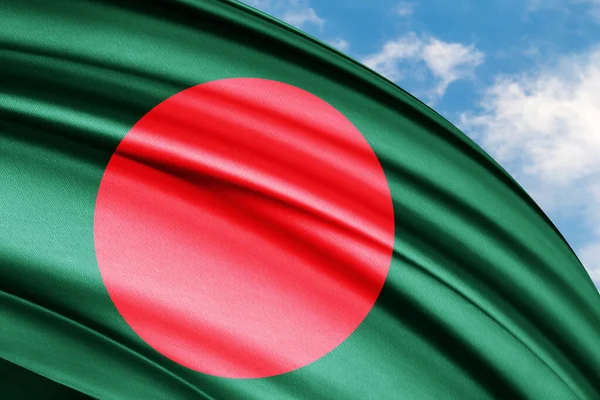 Flagge Von Bangladesch Weht Wind — Stockfoto