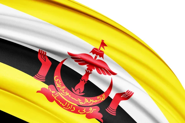 Brunei Zwaaien Nationale Vlag Illustratie — Stockfoto