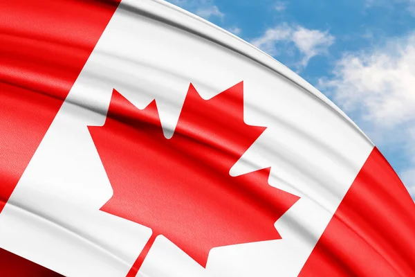 Kanada Ulusal Bayrak 33D Illüstrasyonunu Sallıyor — Stok fotoğraf