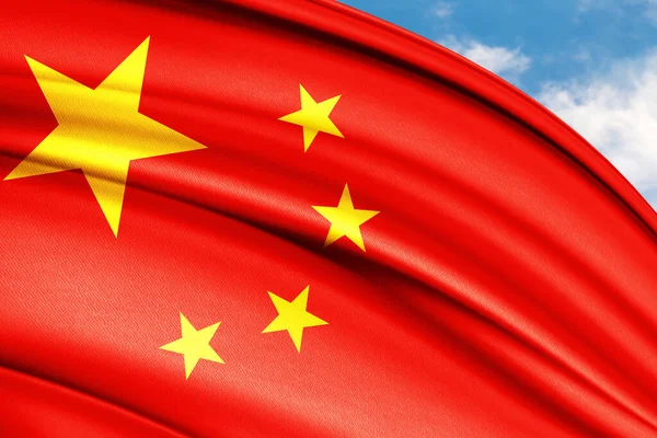 Ondeando Bandera China Ilustración — Foto de Stock