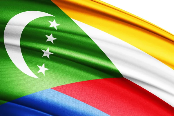 Comoros Waving National Flag Illustration — Stock Photo, Image