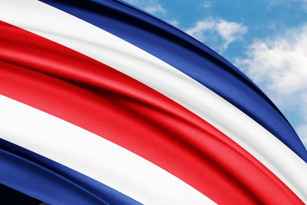 Kostaryka Macha Flagą Krajową Ilustracja — Zdjęcie stockowe