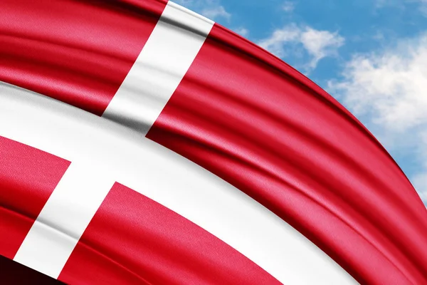 Dinamarca Acenando Bandeira Nacional Ilustração — Fotografia de Stock