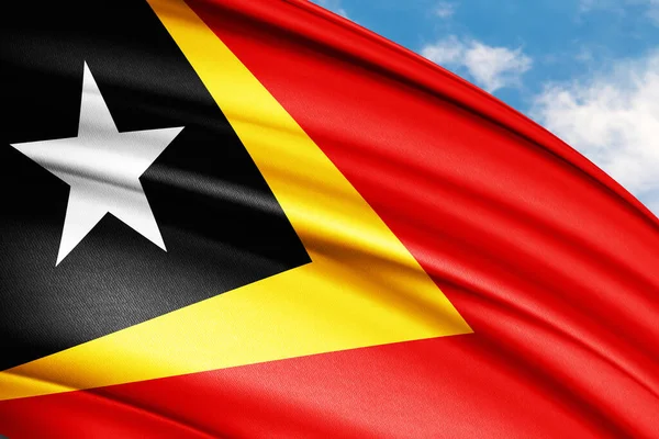 Timor Oriental Ondeando Bandera Nacional Ilustración —  Fotos de Stock