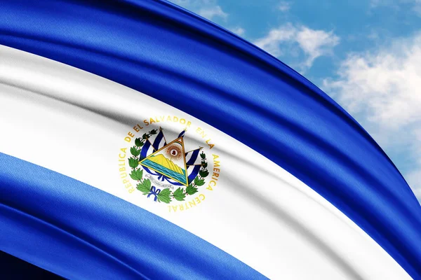 Salvador Acenando Bandeira Nacional Ilustração — Fotografia de Stock