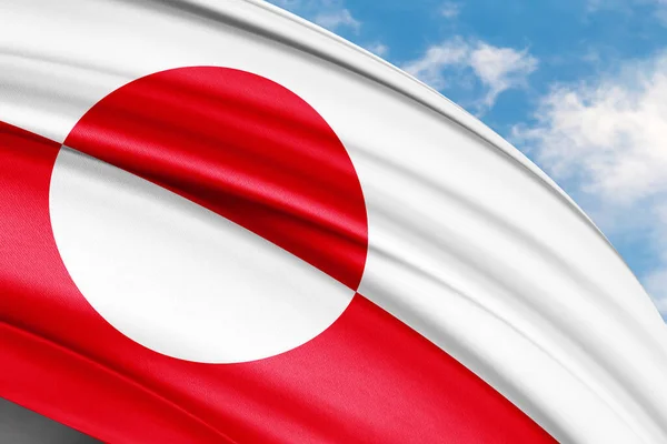 Grónsko Mává Národní Vlajkou Ilustrace — Stock fotografie