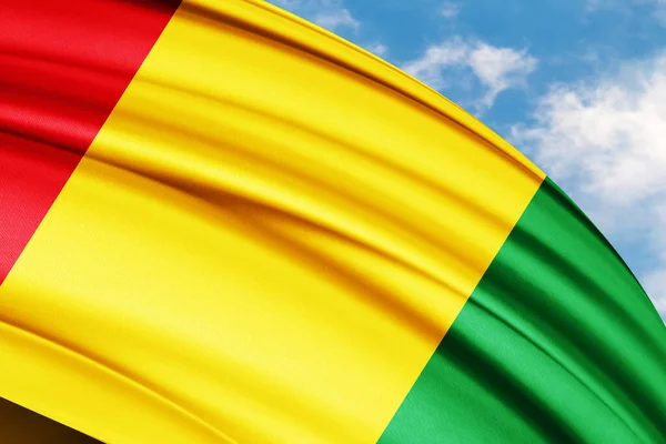 Гвінея Махає Національною Ілюстрацією Flag — стокове фото