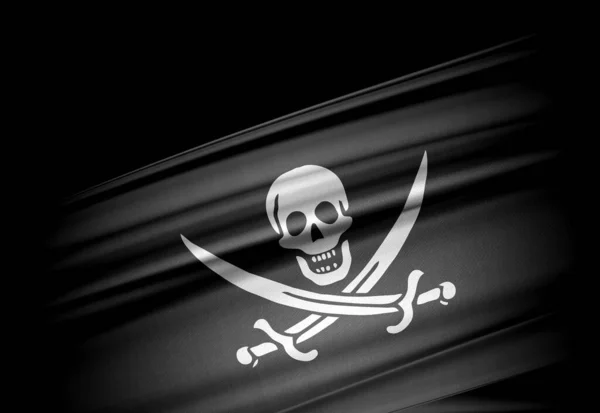 Pirata Ondeando Bandera Nacional Ilustración —  Fotos de Stock