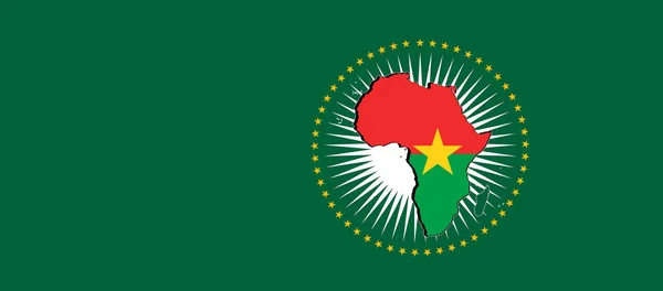 Burkina Faso African Union Flag Green Background Illustration — Stock fotografie