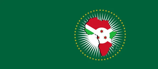 Burundi African Union Flag Green Background Illustration — Foto de Stock