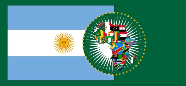 Bandera Argentina Con Mapa Banderas Del Mundo Africano Ilustración —  Fotos de Stock