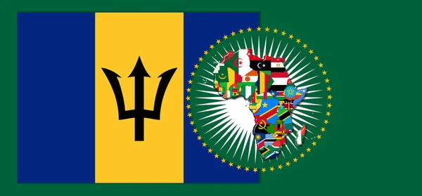 Barbados Flag Map Flags African World Illustration — Stock Photo, Image