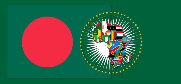 Bangladesh Flag Map Flags African World Illustration — Zdjęcie stockowe