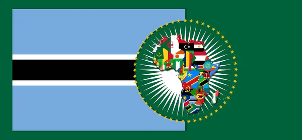 Botswana Flag Map Flags African World Illustration — ストック写真