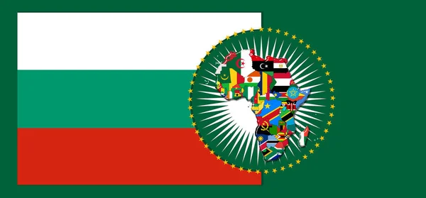 Bandera Bulgaria Con Mapa Banderas Del Mundo Africano Ilustración — Foto de Stock