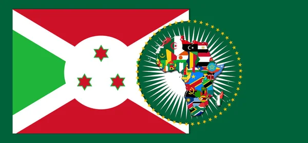 Burundi Flag Map Flags African World Illustration — ストック写真