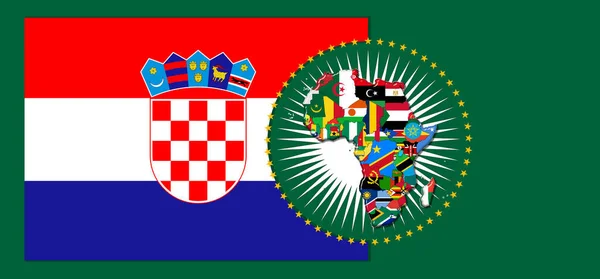 Croatia Flag Map Flags African World Illustration — Stock Photo, Image