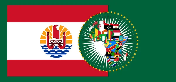 French Polynesia Flag Map Flags African World Illustration — ストック写真