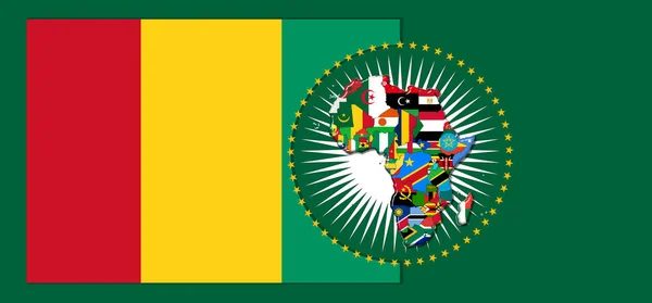 Guinea Flag Map Flags African World Illustration — Φωτογραφία Αρχείου