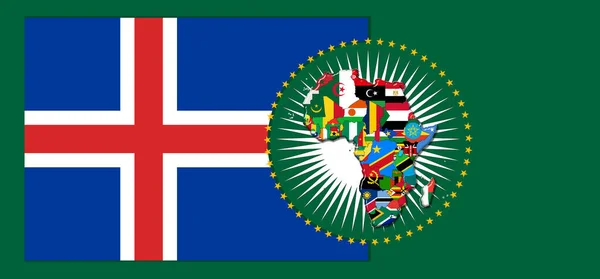 Iceland Flag Map Flags African World Illustration — Stock Photo, Image