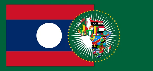 Laos Flag Map Flags African World Illustration — Fotografia de Stock