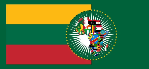 Lithuania Flag Map Flags African World Illustration — Zdjęcie stockowe